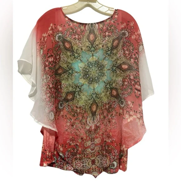 Westport Patterned Top With Flowing Sleeves - Picture 2 of 4